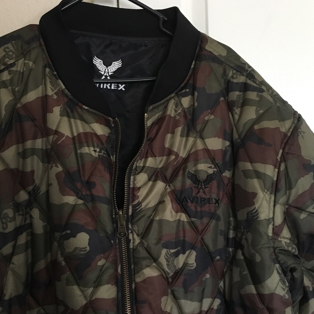 AVIREX Black Reversible Bomber jacket 3XL XXXL men